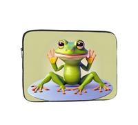 The Funny Frog Doing Yoga Sac intérieur pour ordinateur portable de 38,1 cm, résistant aux chocs, convient pour les voyages, le bureau, etc.
