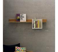 THE FURNITURE PROJECT by Homemania Étagère Back to School/Metal, chêne Sapphire/Blanc