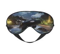 The Fusion of Killer Whales and Forests Masque doux pour les yeux pour dormir - Idéal pour les femmes et les hommes et les voyages, confortable et réglable, parfait pour une utilisation en