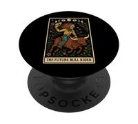 The Future Bull Rider Bull Rider Carte de Tarot Squelette Cowboy PopSockets PopGrip Adhésif
