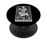 The Future Bull Rider Bull Rider Carte de Tarot Squelette Cowboy PopSockets PopGrip Adhésif