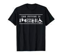 The Future is Accessible User Handicap Amputee T-Shirt Graphique avec Valeur, Homme, Noir, S