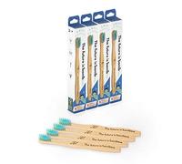 The future is bamboo - Lot de 4 brosses à dents en bambou naturel de super-héros pour des dents propres | Aspect bois naturel | Brosse à dents en bambou écologique durable pour enfants
