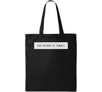 The Future is Female Feminist Logo Sac fourre-tout en coton écologique naturel Noir, Noir , Taille unique