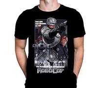 The Future of Law Enforcement Robocop T-shirt pour homme classique de science-fiction, imprimé graphique noir, t-shirt affiche de film, Noir , XL