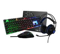The G-Lab COMBO GALLIUM EVOLUTION - Ensemble de clavier, souris, casque et tapis de souris - rétro-éclairé - USB - AZERTY - Français G