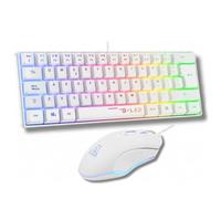 The G-Lab Combo Hydrogen Clavier et Souris Gaming Blanc, QWERTY ES | Clavier Gaming 60% + Souris Gaming RGB, Taille Compacte, Blanc, Compatible avec PC/PS4/PS5
