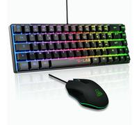 The G-Lab - Pack Combo Hydrogen Clavier 60% AZERTY RGB + Souris 6 boutons 7200 DPI - Noir