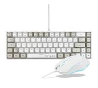 Pack 2 en 1 - THE G-LAB - Combo Hydrogen - Clavier AZERTY - Souris filaire - Blanc/Gris