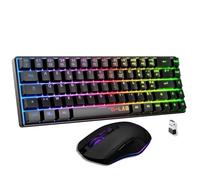 The G-Lab Combo Hydrogen WL - Pack Clavier Souris Gamer sans Fil - Clavier Gamer sans Fil 60% AZERTY FR RGB - Souris Gaming 7200 DPI - Double Mode 2,4GHz & Bluetooth - PC et PS