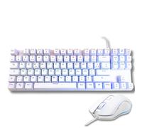 Pack gaming filaire TKL 2-en-1 The G-Lab Combo Mercury clavier Azerty et souris Blanc A