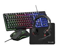 The G-Lab Combo Sulfur clavier Souris incluse Gaming USB AZERTY Français Noir