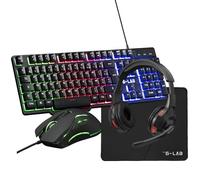 THE G-Lab - Combo Sulfur - Pack Gaming 4 en 1 - Clavier Souris Gamer RGB, Souris Gamer 3600 DPI, Casque Gaming RGB, Tapis Antidérapant-Setup Gaming Complet pour PC, PS4, PS5, Xbox - New