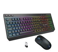The G-Lab Combo Tungsten EX Clavier et Souris Gaming sans Fil Tungsten EX, Triple 2,4 GHz/BT/Câble Clavier Espagnol sans Fil QWERTY, RGB & Macro, Souris 6400 dpi - PC/PS4/PS5