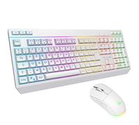 The G-Lab Pack Clavier Souris Tungsten EX – Sans fil, 2.4GHz/BT/Filaire, AZERTY, 6400DPI – Blanc
