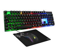 The G-Lab Combo Yttrium clavier Souris incluse Gaming USB AZERTY Français Noir, Transparent