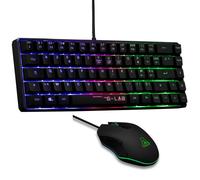 THE G-LAB Hydrogen Combo Set Clavier et Souris Gaming Filaire - AZERTY, 7200 DPI, 6 Boutons - Noir