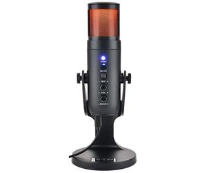 The G-Lab K-Mic Natrium Microphone Gaming RGB - Haute Qualité Audio, Support Anti-Vibrations - Micro de Bureau USB Idéal Gaming, Streaming, Podcast, Twitch, Youtube pour PC/PS4/PS5