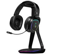 The G-Lab Support casque K-Stand Hydrogen - RGB 7 couleurs, 2xUSB+USB-C, base antidérapante, Noir