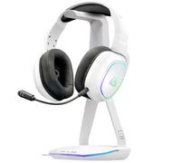 The G-Lab – Support casque gamer K-Stand Hydrogen – RGB 7 couleurs, On/Off, 2 USB+USB-C, Blanc