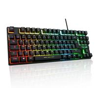 The G-Lab Keyz Caesium TKL Clavier Gamer TKL 87 Touches Filaire USB AZERTY Français, Rétro-Éclairage LED Multicolore - Clavier Gaming Compact sans Pavé Numérique pour PC/PS4/PS5/XBOX (Noir)