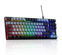 The G-Lab - Keyz Caesium TKL - Clavier Gamer TKL 87 Touches Filaire USB AZERTY, RGB Personnalisable, Macros programmables - Clavier Gaming Compact sans Pavé Numérique - PC/PS4/PS5/XBOX - (Gris-Noir)