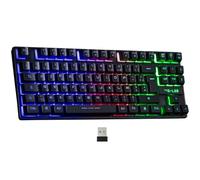 The G-Lab - Keyz Caesium TKL WL - Clavier Gamer sans Fil 2.4 Ghz - Clavier TKL 87 Touches, Azerty, Membrane réactive, silencieuse. Clavier Gaming sans Fil, RGB 10 Modes Lumineux - PC,PS4,PS5 - New