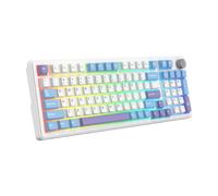 THE G-LAB KEYZ ELITE 400 Clavier Gaming Mécanique Switch Linéaire Triple Mode RGB 96 % - QWERTY - Blanc/Gris