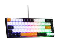 The G-Lab Keyz Hydrogen, Clavier Gamer 60%, Semi-mécanique Filaire Azerty, Rétroéclairage Multicolore- Mini Clavier Gamer Silencieux, Format Compact TKL - PC/PS5 (Noir/Blanc/Orange)