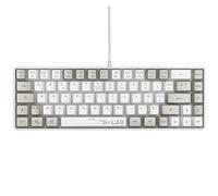 The G-Lab Keyz Hydrogen, Clavier Gamer 60%, Semi-mécanique Filaire Azerty, Rétroéclairage Multicolore - Mini Clavier Gamer Silencieux, Format Compact TKL - Pc/ps4/ Ps5 - Blanc/Gris