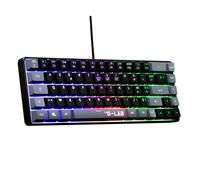 The G-Lab Keyz Hydrogen, Clavier Gamer 60%, Semi-mécanique Filaire Azerty, Rétroéclairage Multicolore - Mini Clavier Gamer Silencieux, Format Compact TKL - PC/PS5 - New (Noir/Gris)