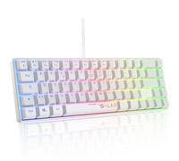 The G-Lab Keyz Hydrogen, Clavier Gamer 60%, Semi-mécanique Filaire Azerty, Rétroéclairage Multicolore- Mini Clavier Gamer Silencieux, Format Compact TKL - PC/PS5 (Blanc)