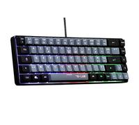 The G-Lab - Keyz Hydrogen, Clavier Gamer 60%, Semi-mécanique USB AZERTY FR, RGB Multicolore, Clavier Gamer Silencieux, Format Compact TKL- Pc/ps4/ Ps5 - New - Gris et Noir