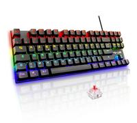 THE G-LAB Keyz Mercury Clavier Gaming Mécanique Switch Rouge Filaire RGB TKL - AZERTY - Noir