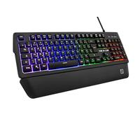 The G-Lab Keyz Palladium Clavier Gamer AZERTY Filaire USB - Rétro-Éclairage RGB LED Multicolore, Repose-Poignets Magnétique, 26 Touches Anti-ghosting, Durable - PC PS4 Xbox One (Noir)