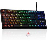 The G-Lab - Keyz Platinium TKL - Clavier Mecanique Red Switch Outemu Low Profile AZERTY FR - Clavier Gamer TKL Ultra Fin, RGB & Touches 100% Personnalisable, Anti-ghosting Total - PC/PS4/PS5/Xbox