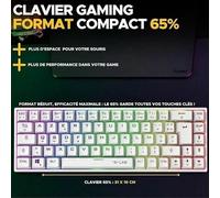The G-Lab KEYZ TITAN Clavier Gamer Mécanique Sans Fil RGB Blanc