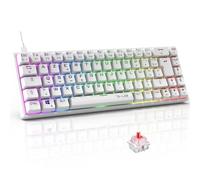 The G-Lab Clavier gamer Keyz Titanium 65% AZERTY Blanc – Switch rouge, USB, RGB personnalisable