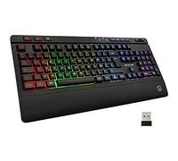 THE G-LAB Keyz TITANIUM Clavier Gamer Sans Fil AZERTY - Clavier Gaming Wireless avec Repose-Poignet, Batterie Intégrée - Clavier Gamer Rétroéclairage RGB pour PC, PS4, PS5, Xbox One - NOUVEAU 2022