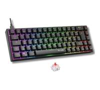 The G-Lab - Keyz Titanium - Clavier mécanique Espagnol 65% QWERTY, USB - Clavier de Jeu avec commutateur Rouge, RVB Personnalisable, Anti-ghosting, macros programmables - pour PC, PS4, PS5, Xbox -