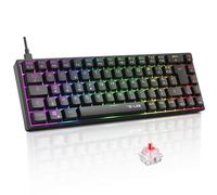 The G-Lab Clavier gaming Keyz Titanium 65% AZERTY Mécanique Switch Rouge USB RGB Noir