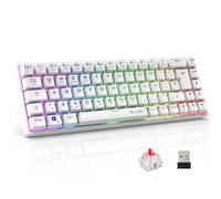 The G-Lab - Keyz Titanium WL - Clavier Gaming sans Fil 65% AZERTY - Clavier Mecanique Switch Rouge, RGB 100% Personnalisable, Macros programmables - sans Fil PC, PS4, PS5, Xbox - Blanc