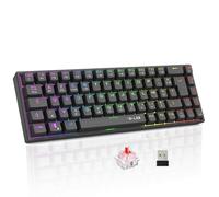 The G-Lab - Keyz Titanium WL - Clavier Gaming sans Fil 65% AZERTY - Clavier Mecanique Switch Rouge, RGB 100% Personnalisable, Macros programmables - sans Fil PC, PS4, PS5, Xbox - Noir