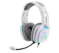 The G-Lab Korp Vanadium Casque Gaming - Casque Gamer avec Micro Anti-Bruit, Audio Stéréo, LED RGB, Léger, Jack 3.5mm pour PC/PS4/PS5/Xbox One/Mac/Nintendo Switch/Tablette/Laptop/Smartphone (Blanc)