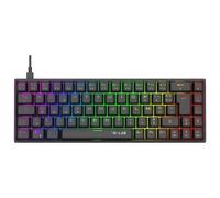 The G-Lab - Keyz Titanium - Clavier Gaming 65% AZERTY, USB - Clavier Mecanique Switch Rouge - RGB 100% Personnalisable, Anti-Ghosting, Macros programmables - pour PC, PS4, PS5, Xbox - New (Noir)