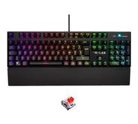 The G-Lab USB KEYZ Rubidium Clavier Mécanique Gaming AZERTY FR Haute Performance, RGB 100% Personnalisable, Anti-Ghosting, Repose-Poignet - Compatible avec PC ,PS4, et Xbox (Noir) G