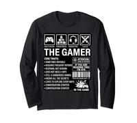 The Gamer Core Traits Funny Gaming Video Game Humour Manche Longue