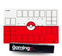 The Gaming Mat Company Tapis GMC Classic Rouge et Blanc pour Pokemon - Tapis de Jeu Compatible 2 Joueurs pour Jeu de Cartes à Collectionner - Tapis de Jeu Portable pour dresseurs Pokemon