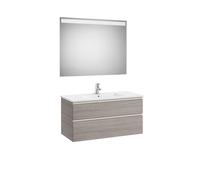 The Gap Pack 2 Tiroirs (Unik+Miroir) 1000 Mm Centré City Oak/Poignées Nickel Mat - ROCA A851854402