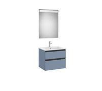The Gap Pack 2 Tiroirs (Unik+Miroir) 600Mm Bleu Mat/ Poignées Noires - ROCA A851509548
